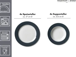 Tafelservice Doppio | 8-teilig | anthrazit