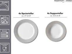 Tafelservice Doppio | 8-teilig | grau