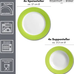 Tafelservice Doppio | 8-teilig | grün
