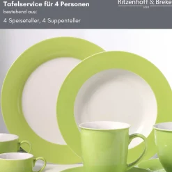 Tafelservice Doppio | 8-teilig | grün