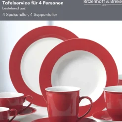 Tafelservice Doppio | 8-teilig | rot