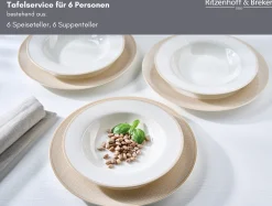 Tafelservice Geo | 12-teilig | beige