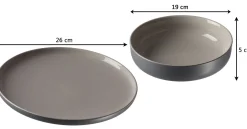 Tafelservice Jasper | 8-teilig | grau