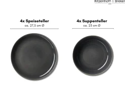 Tafelservice Toledo | 8-teilig | grau