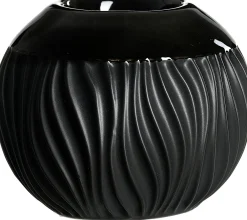 Teelichthalter Onyx | 11 x 11 x 9 cm | schwarz | kugelförmig