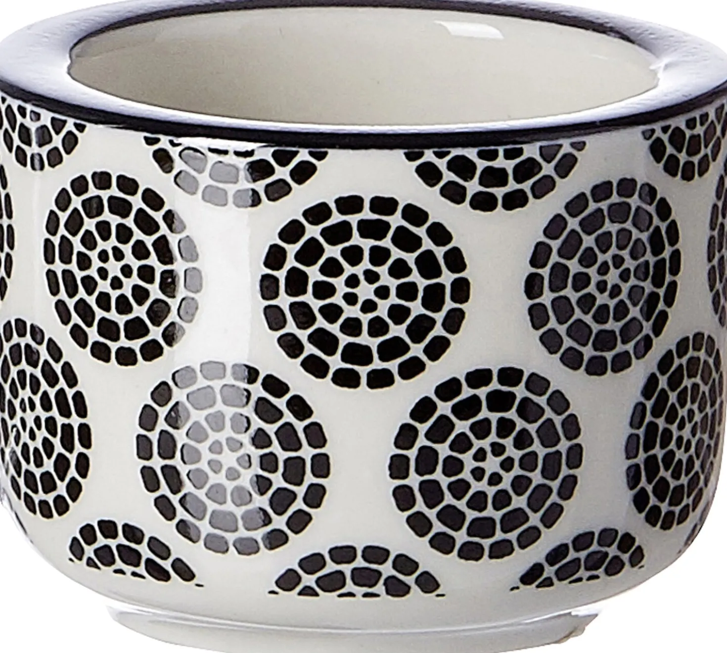 Teelichthalter Takeo Circles | 6 x 6 x 4 cm | schwarz