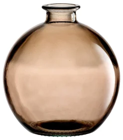 Vase Marokko | 14 x 14 x 17,5 cm | braun | kugelförmig