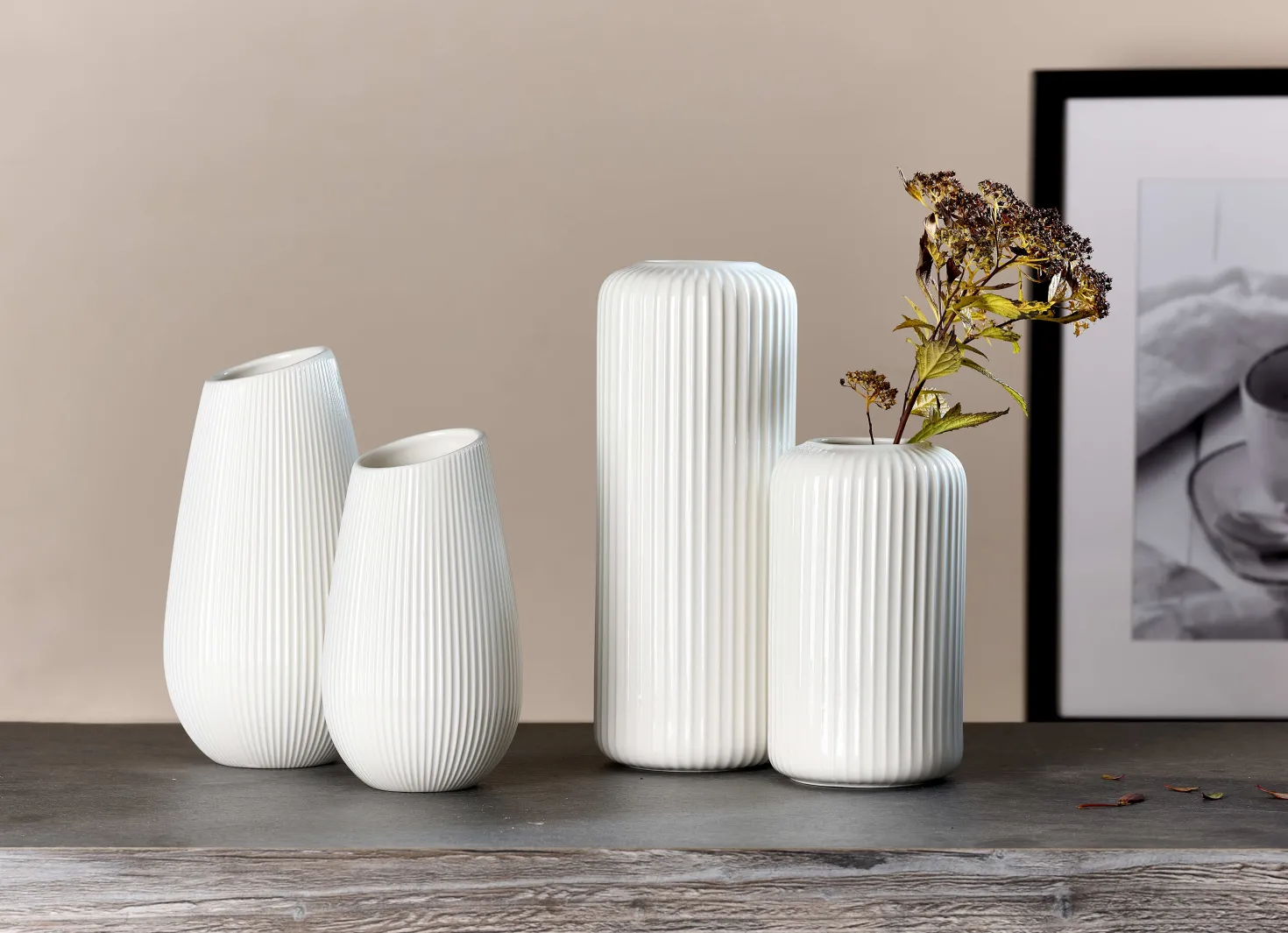 Vase Nora | 9,5 x 9,5 x 24 cm | weiss