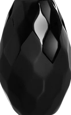 Vase Onyx | 13 x 13 x 21 cm | schwarz | bauchig
