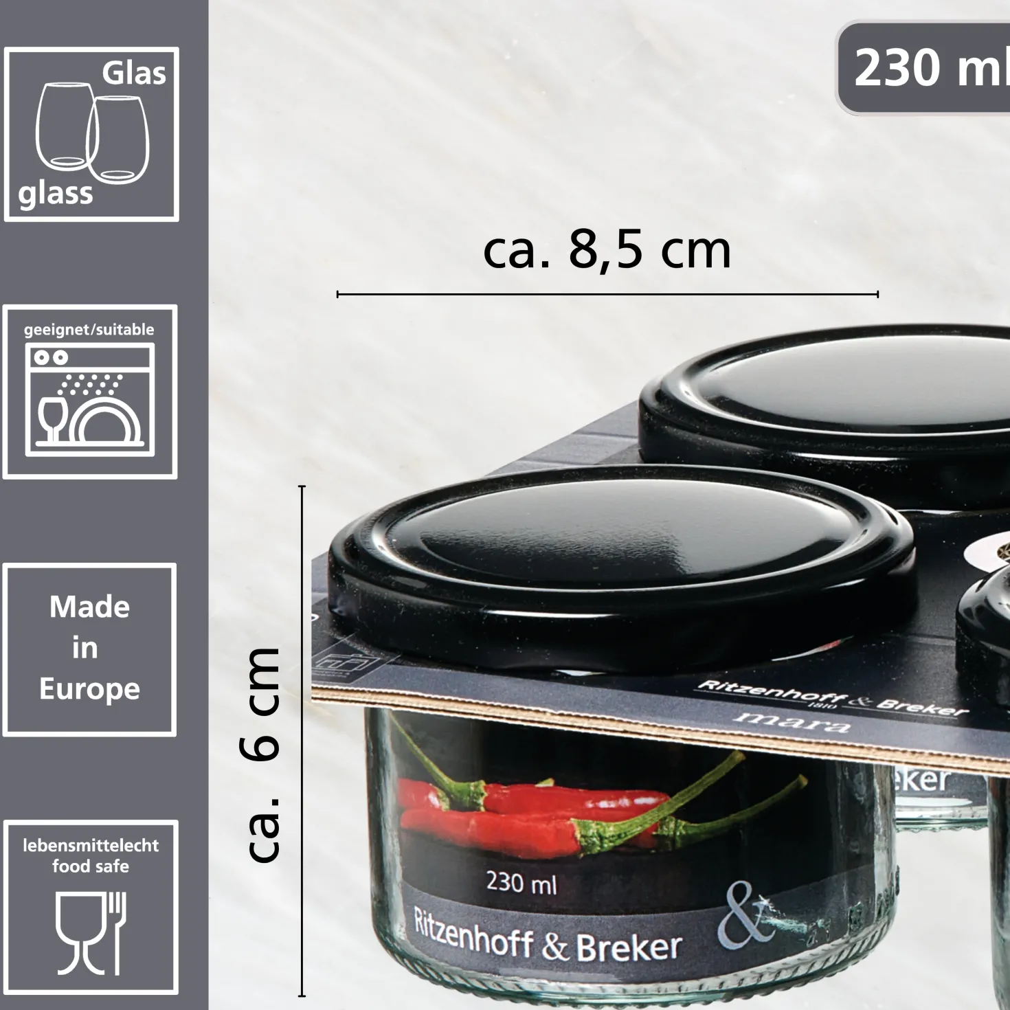 Vorratsgläser-Set Mara | 4-teilig | 230 ml