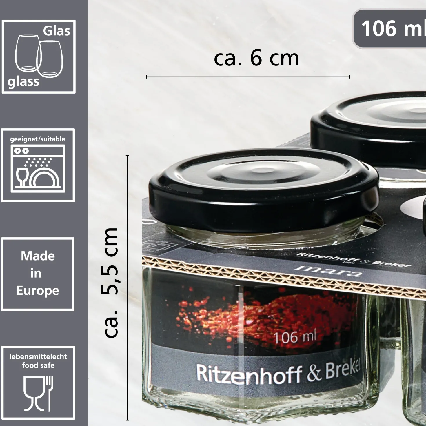 Vorratsgläser-Set Mara | 4-teilig | 106 ml