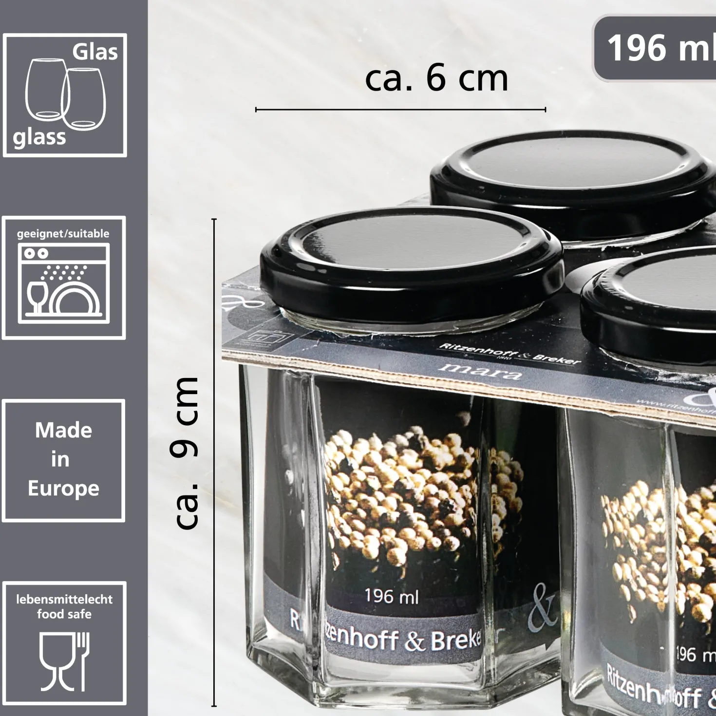 Vorratsgläser-Set Mara | 4-teilig | 196 ml