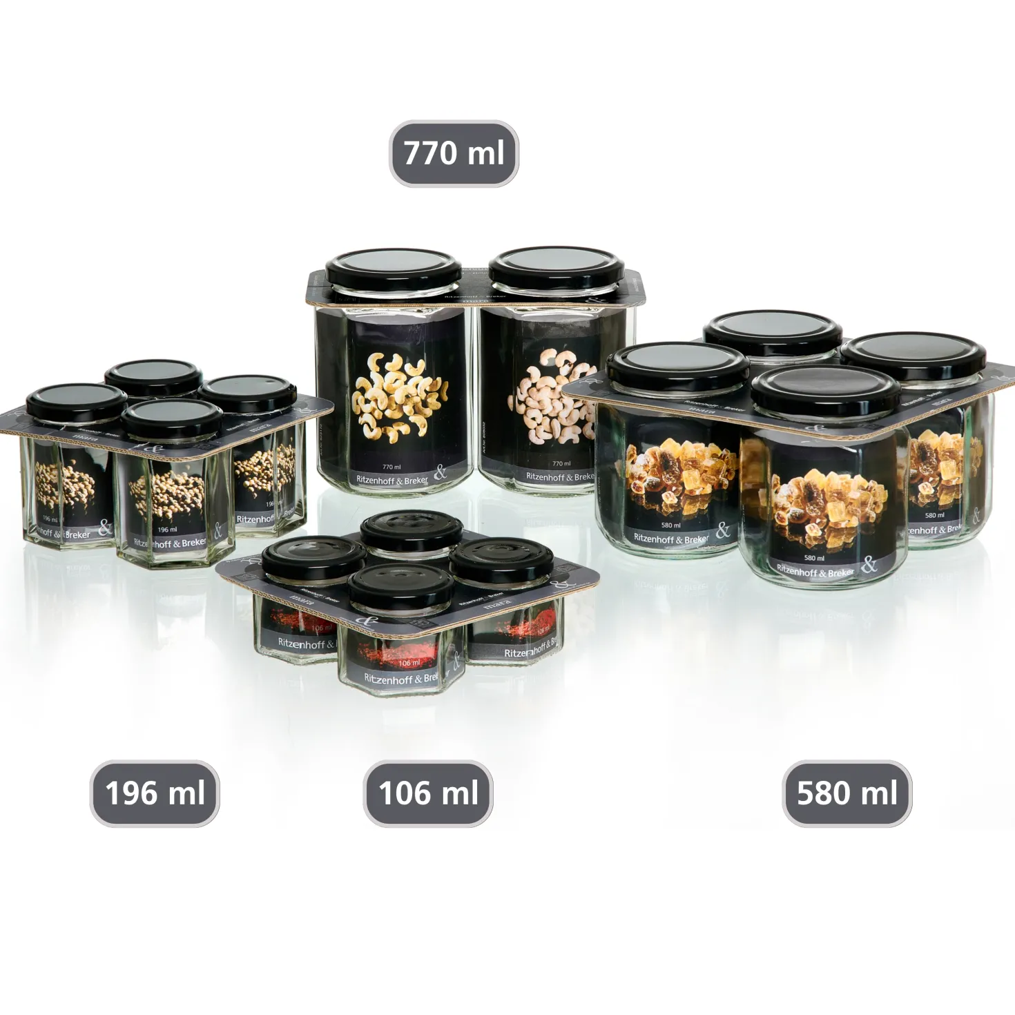Vorratsgläser-Set Mara | 4-teilig | 580 ml