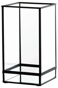 Windlicht Nero | 13 x 13 x 23 cm | schwarz